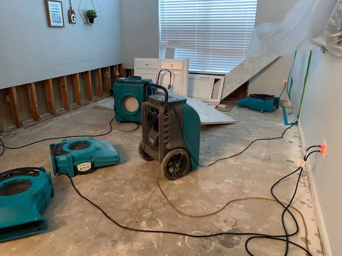 Dehumidifier in flood-cut room for Water Extraction & Removal in Safford